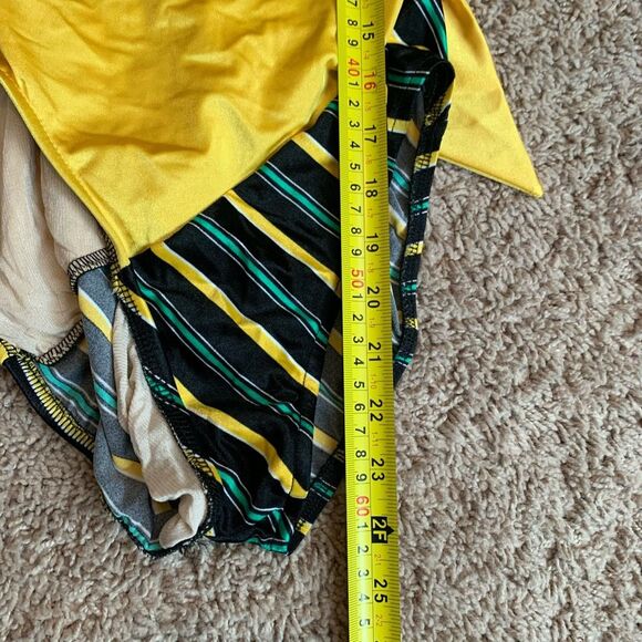 Vintage Mainstream Union Bow One Piece Small Stripe Bathing Suit Swim - Picture 6 of 6